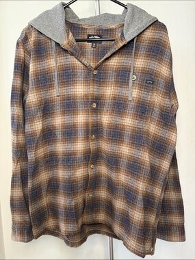 Billabong Brown and Blue Checkered Shirt